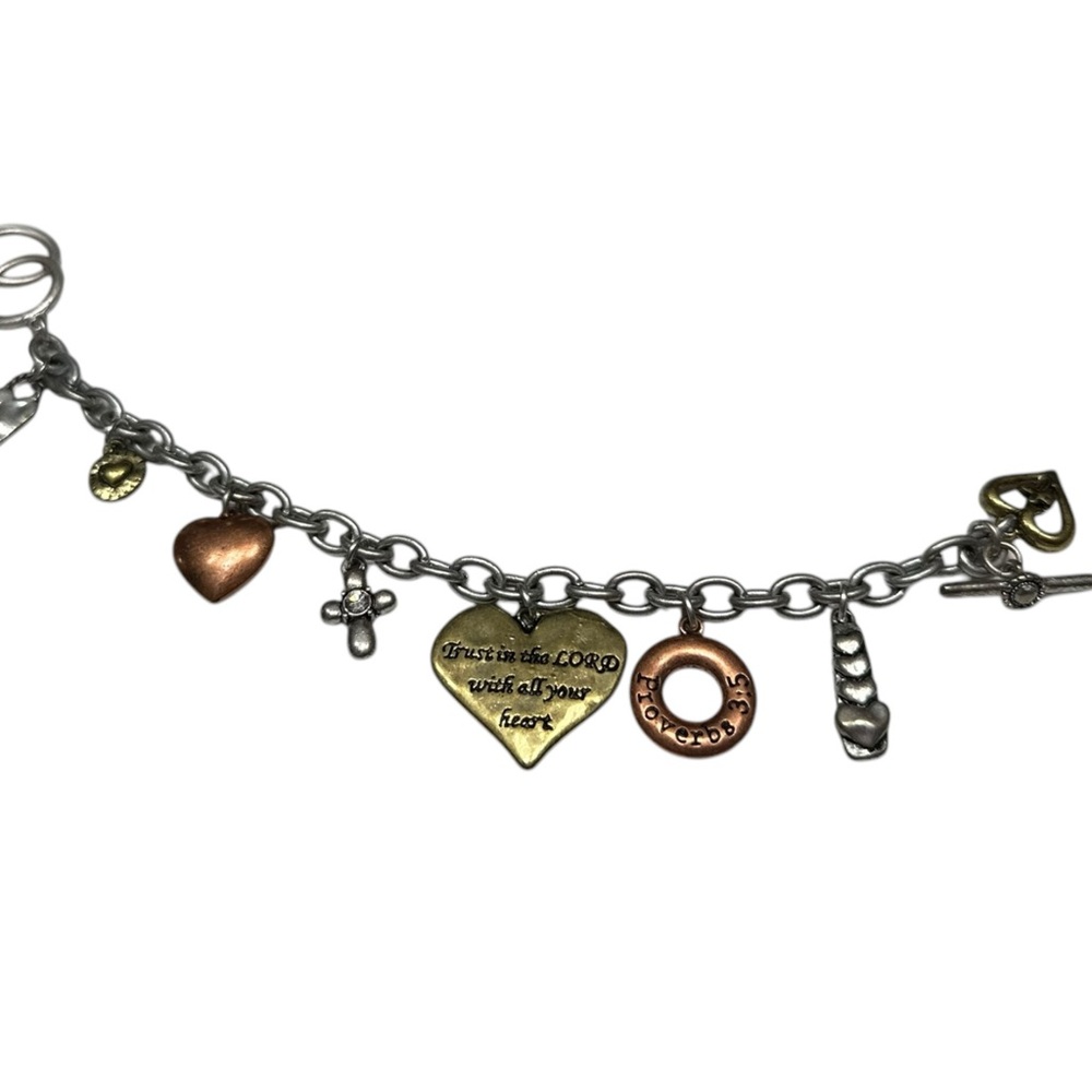 Vintage Chunky Charm Bracelet Christian - Picture 4 of 4